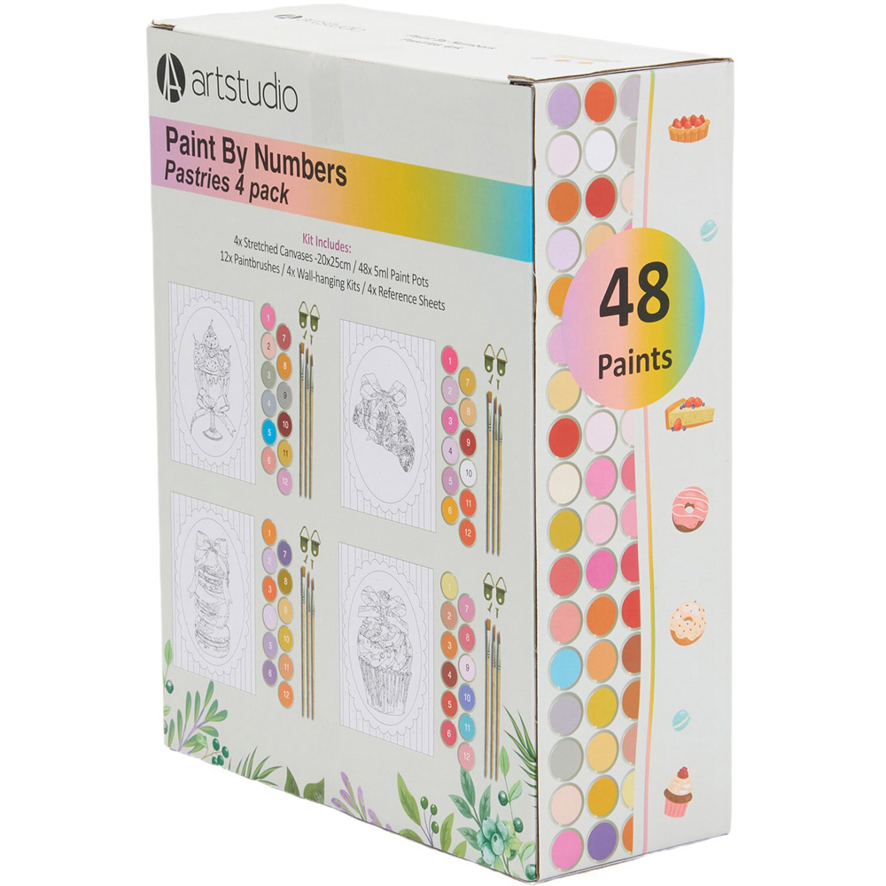 Pack of 4 Paint By Number Pastries Kits Image 4
