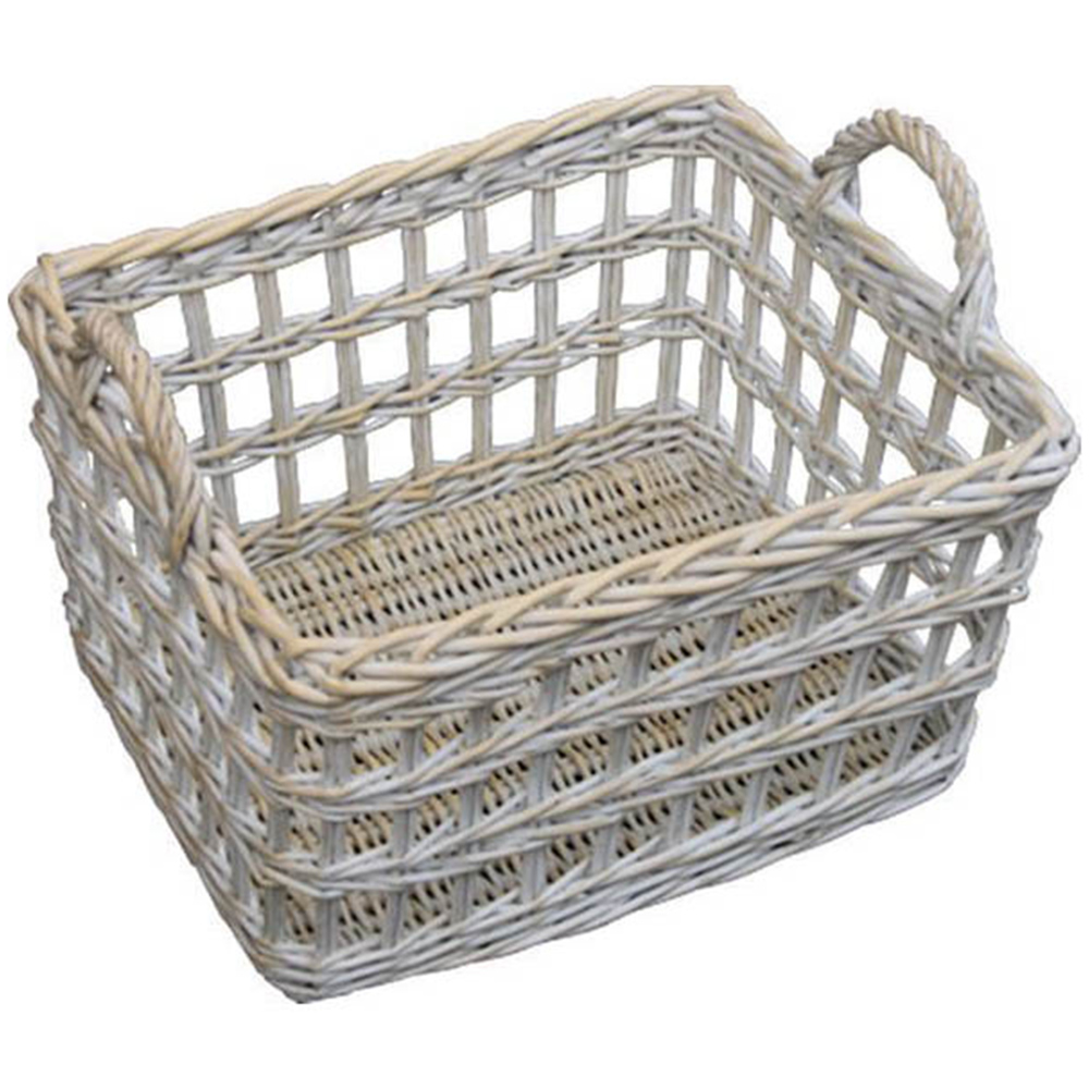 Red Hamper Provence Weave Wicker Open Utility Basket Image 1
