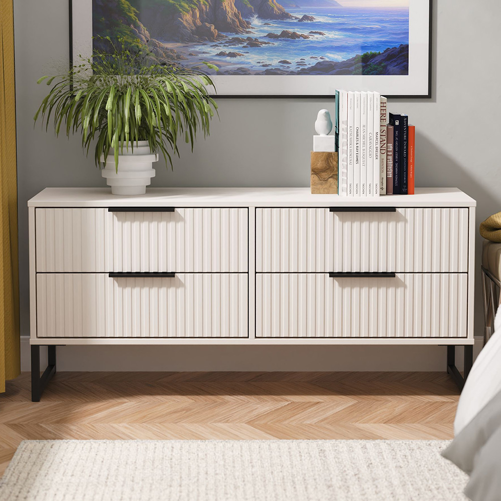 Crowndale Fluted 4 Drawer Kashmir Matt Bed Box Ready Assembled Image 1