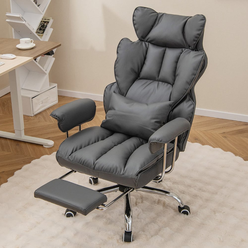 Costway Grey Ergonomic High Back Office Chair Image 1
