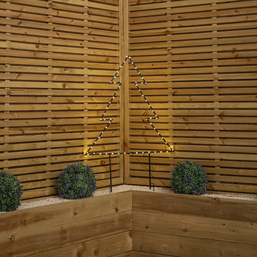 Samuel Alexander 124 Warm White LED Dewdrop Metal Christmas Tree with Stake Image 8