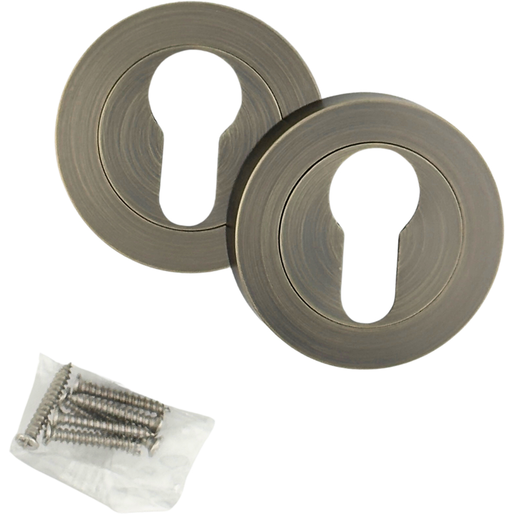 AXS Hardware Antique Brass Euro Profile Escutcheons 52mm Image 2