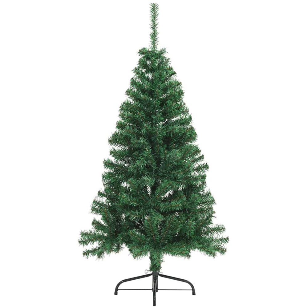 vidaXL Pre-Lit White Baubles Green Artificial Christmas Tree 4ft Image 5