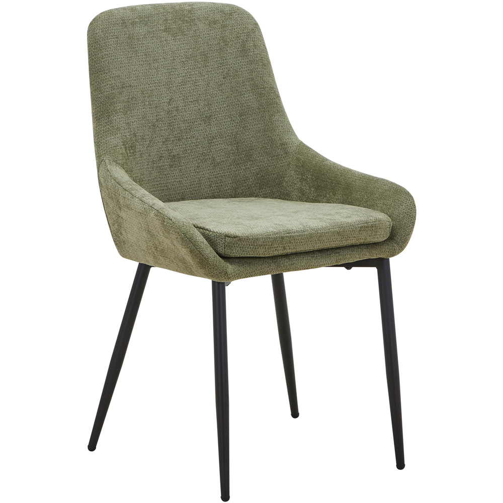 Portland Valenza Olive Curved Back Dining Chair Image 2