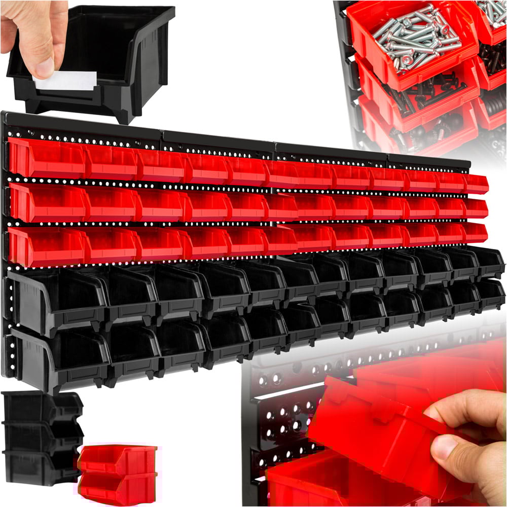 tectake 30 Shelf Wall Mounted Storage Organiser 2 Pack Image 2