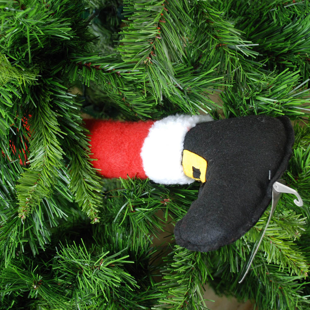 Samuel Alexander Red and Single Santa Design Chunky Leg with Boot Christmas Decoration 40cm Image 4
