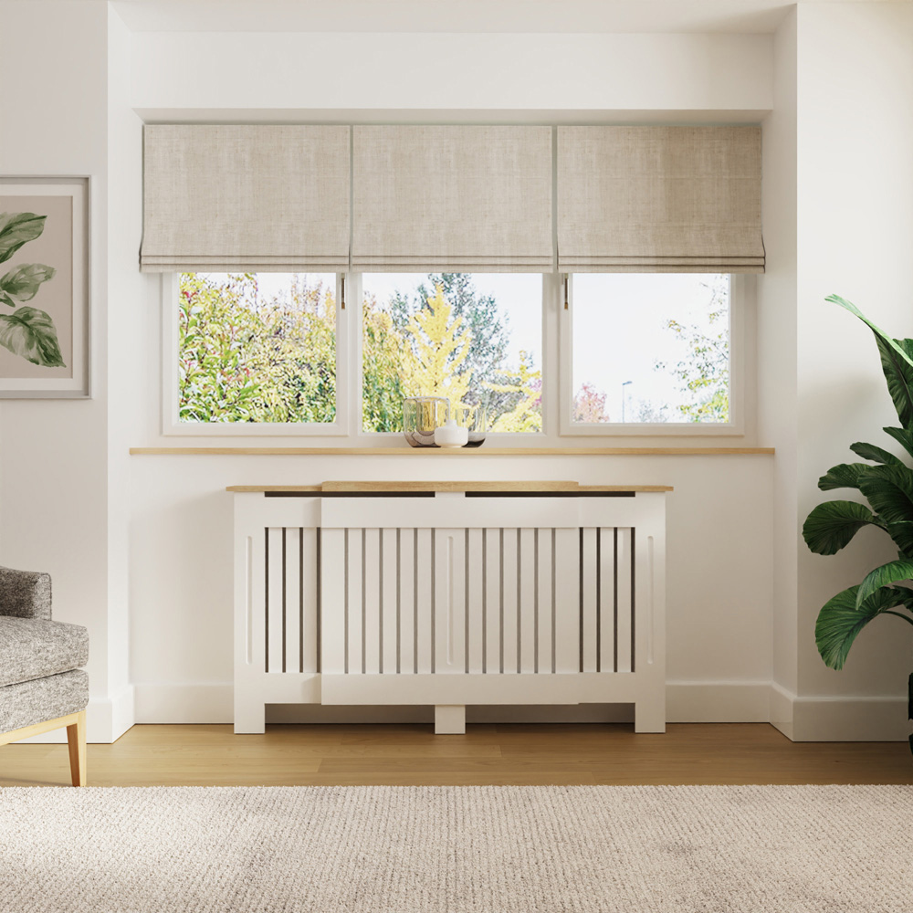GFW Longslow White Adjustable Radiator Cover Image 2