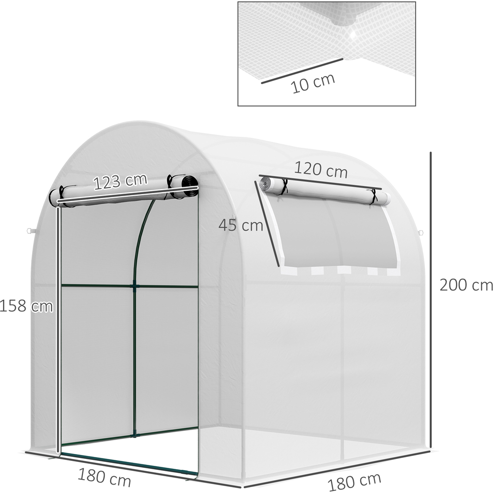 Outsunny White PE Cover 6 x 6ft Walk in Polytunnel Greenhouse Image 7