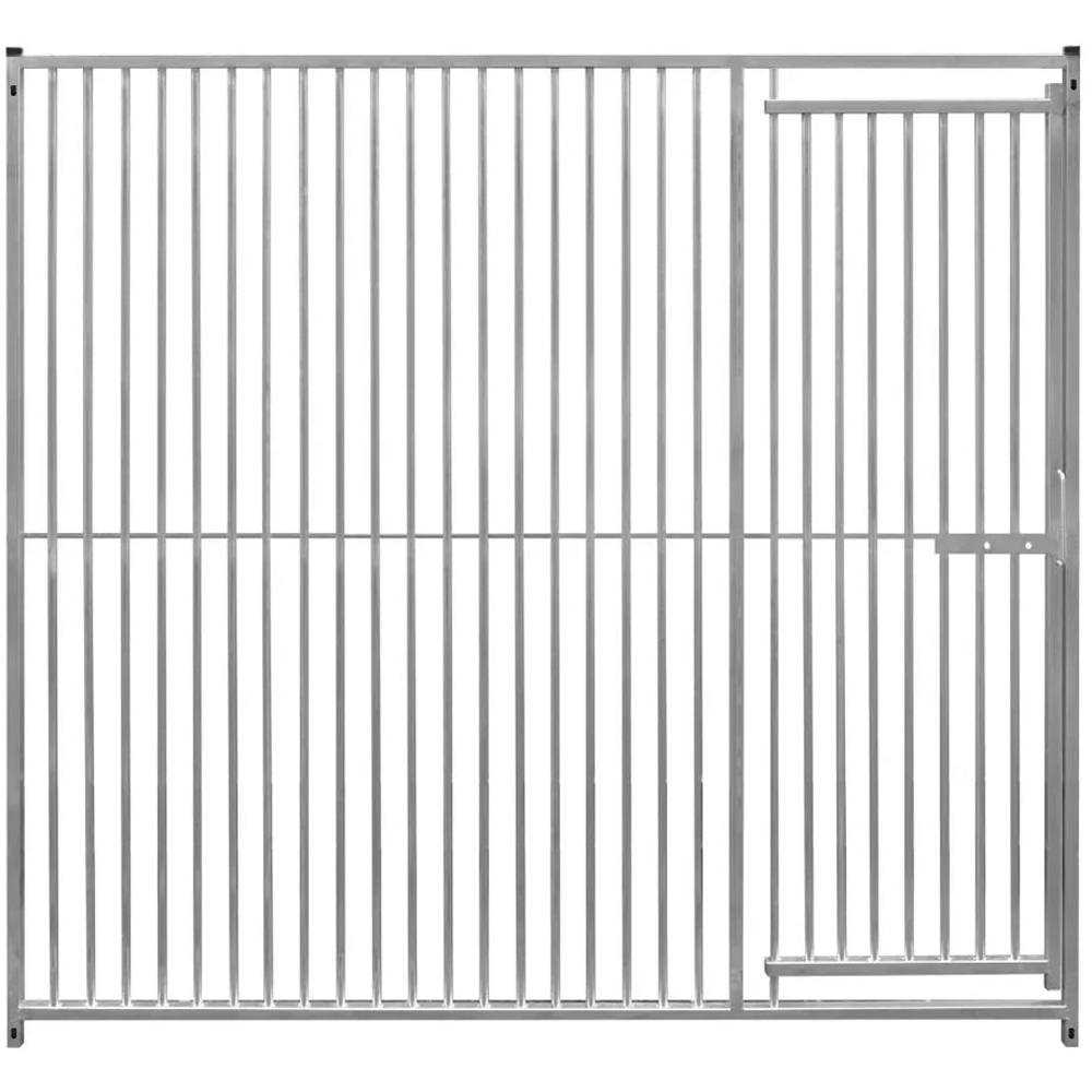 MonsterShop 2m Silver Dog Run Panel with Door 5cm Bar Spacing Image 1