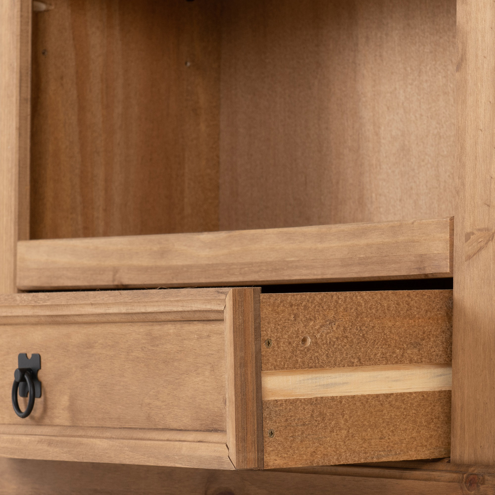 Seconique Corona Single Drawer 3 Shelf Distressed Waxed Pine Bookcase Image 5