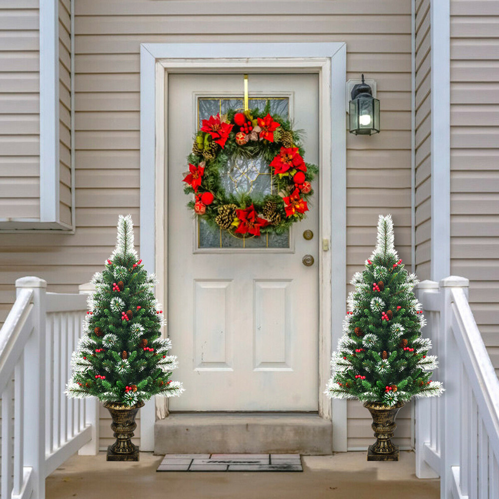 Costway Artificial Christmas Tree with Decorative Pot 4ft Image 3