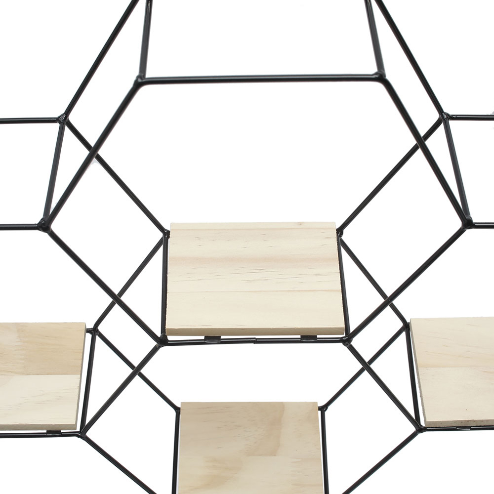 Living and Home 4 Shelf Hexagon Floating Decorative Wall Shelf Image 4