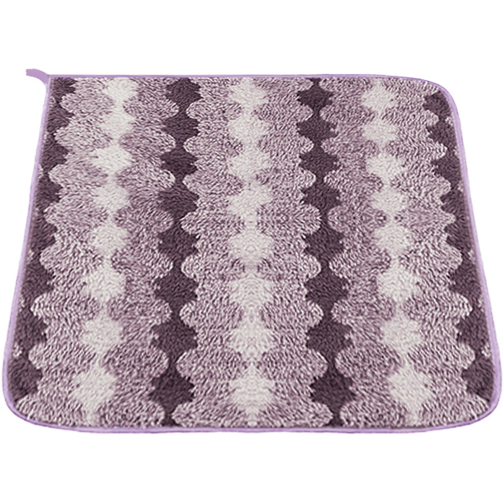 Living and Home Soft Polyester Purple Zigzag Wave Towel Set of 4 Image 3