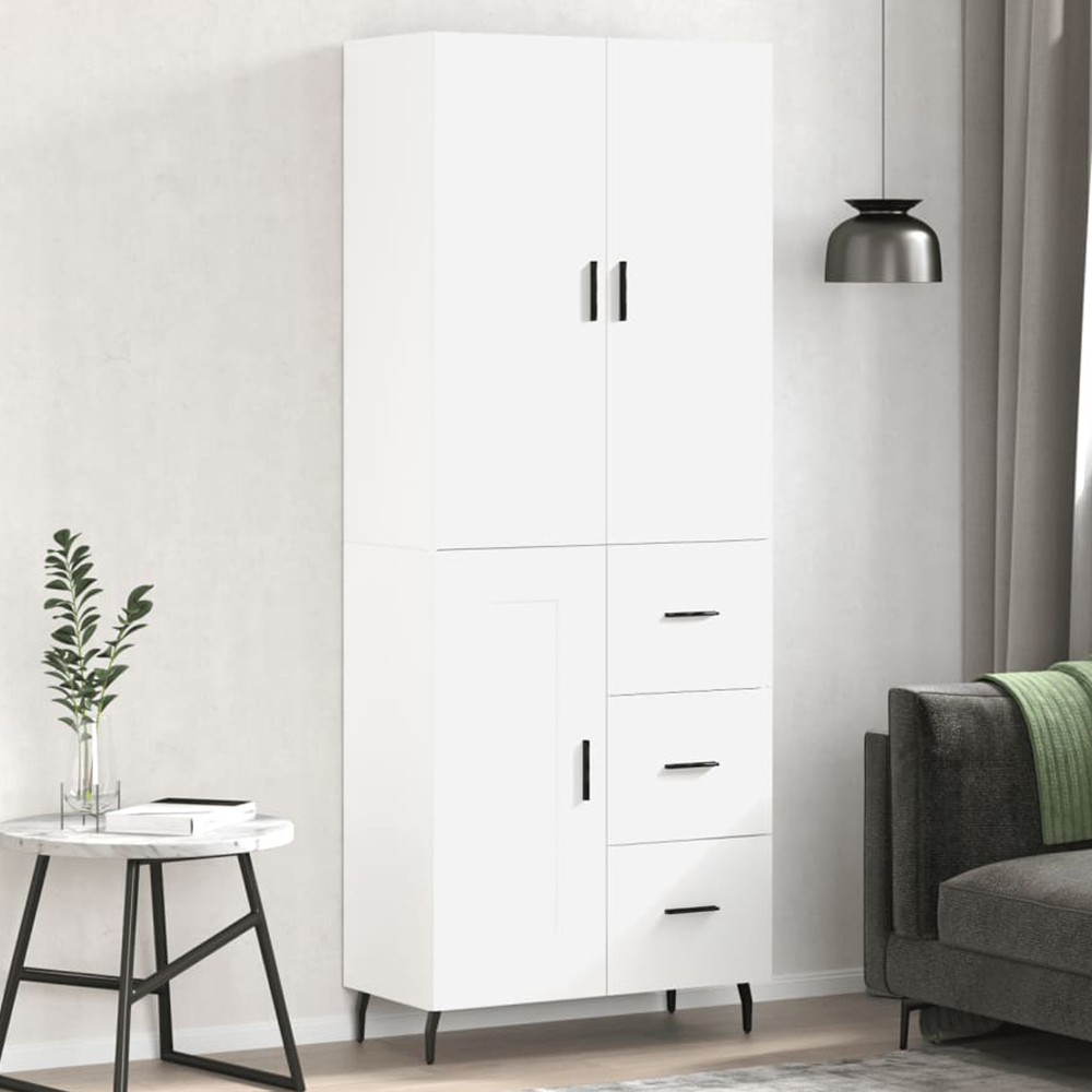 vidaXL 3 Door 3 Drawer White Highboard Image 1