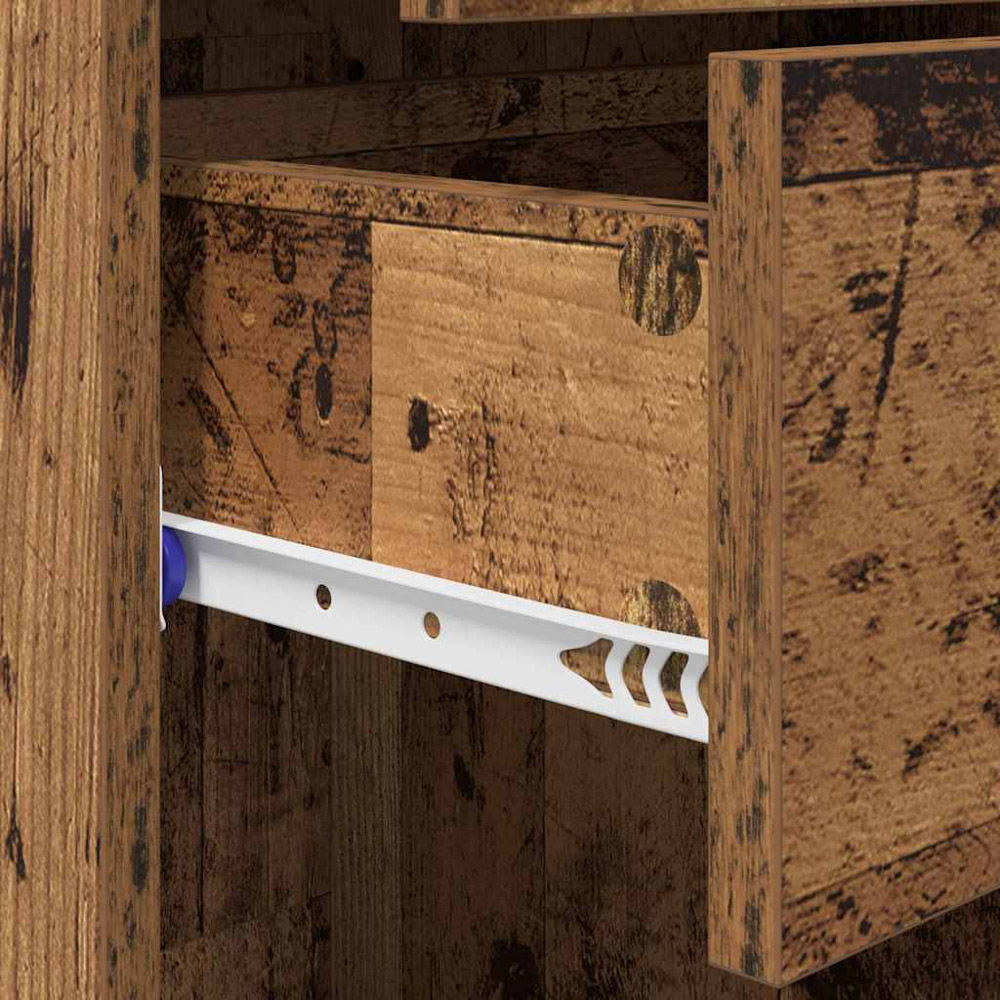 vidaXL 2 Drawer 5 Shelf Old Wood Highboard Image 8