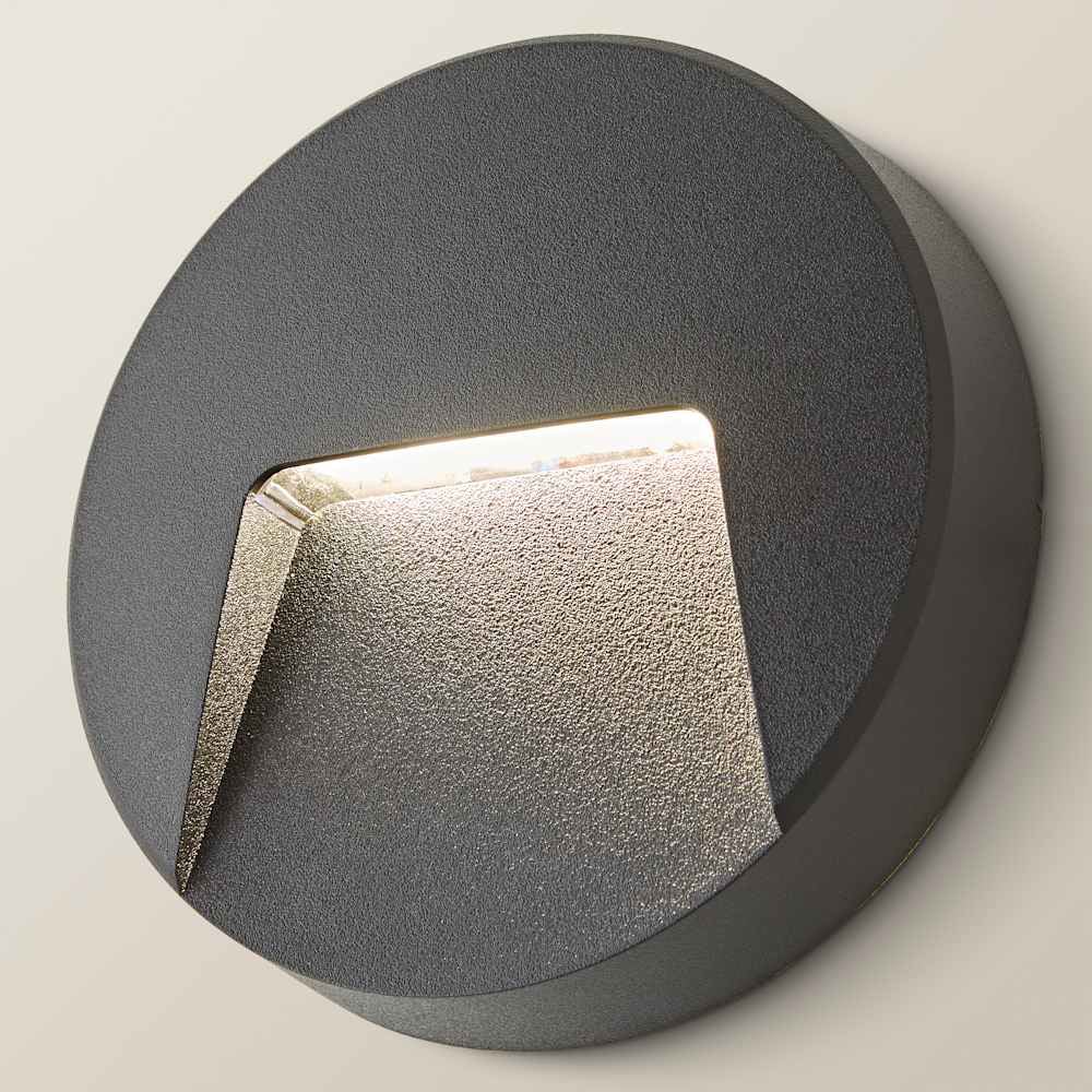 ValueLights Sam Matte Black Circle LED Outdoor Wall Light Image 6