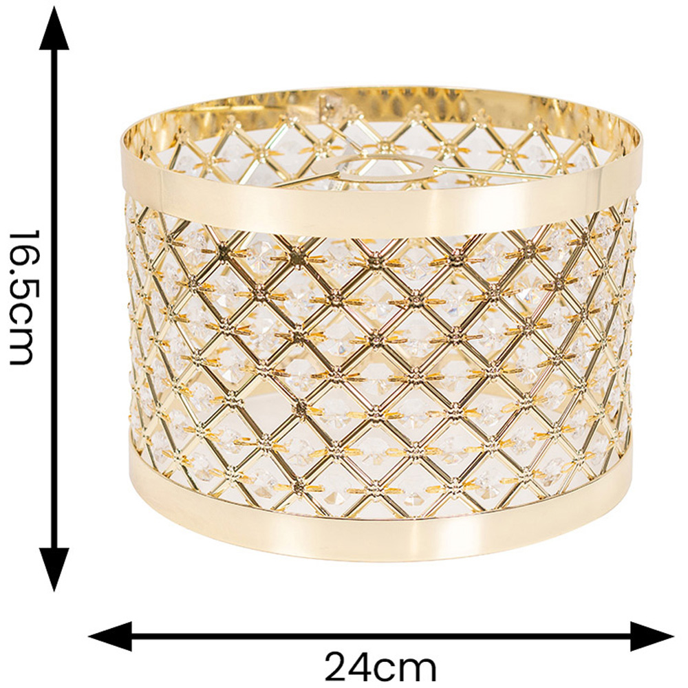 ValueLights Hadley Gold Jewel Light Drum Lamp Shade Image 8