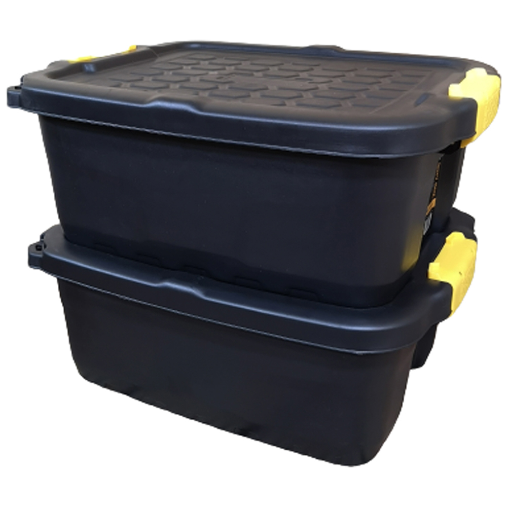 Samuel Alexander 24L Black Heavy Duty Lockable Storage Box Image 1