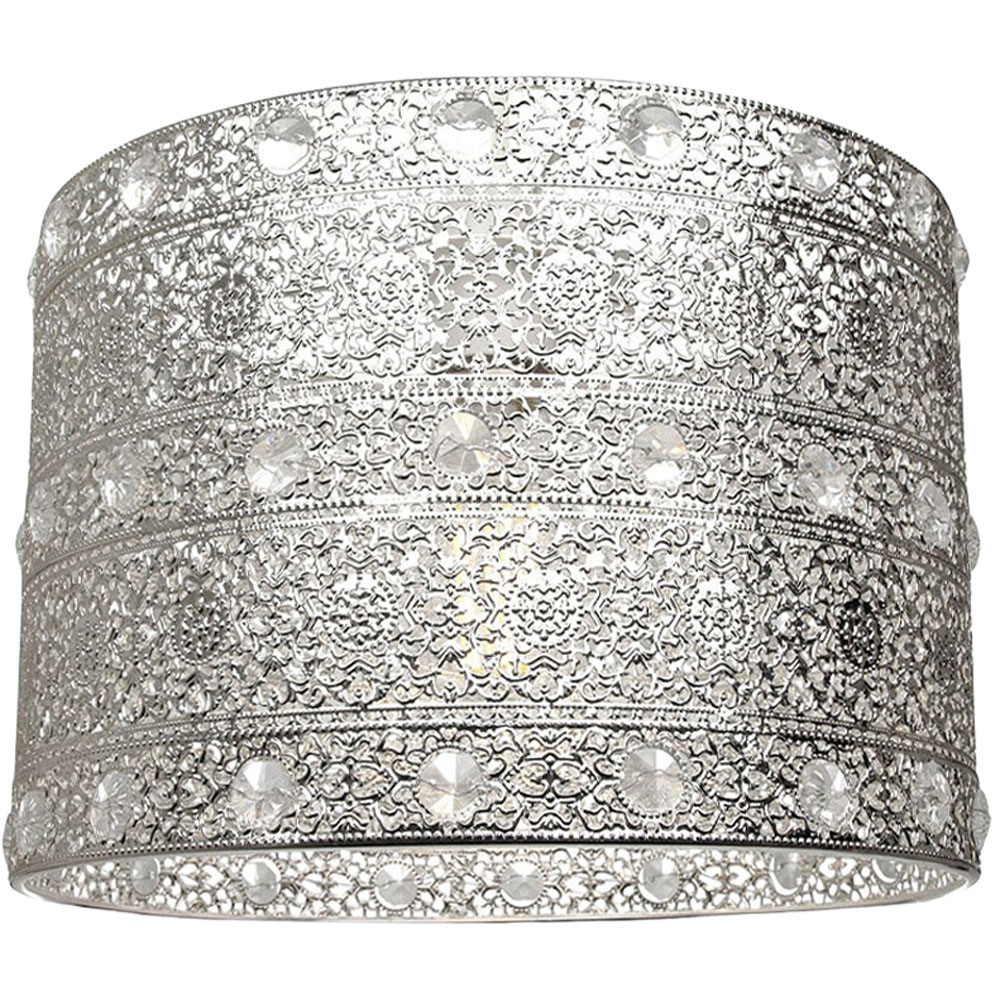 Happy Homewares Antique Silver Acrylic Gem Moroccan Style Chandelier Pendant Shade Image 3