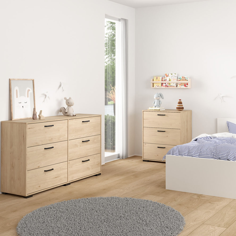Florence Sofia 3 Drawer Jackson Hickory Chest of Drawers Image 6