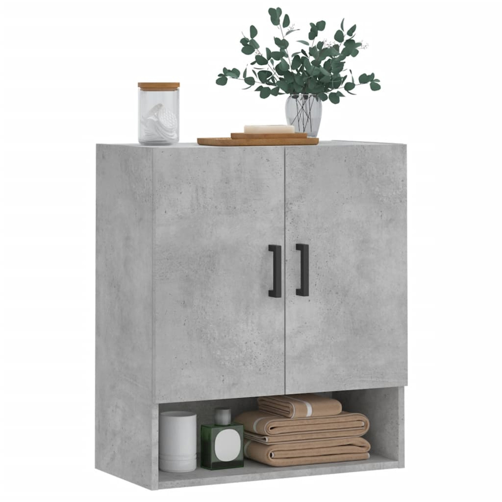 vidaXL 2 Door Single Shelf Concrete Grey Wall Cabinet Image 3