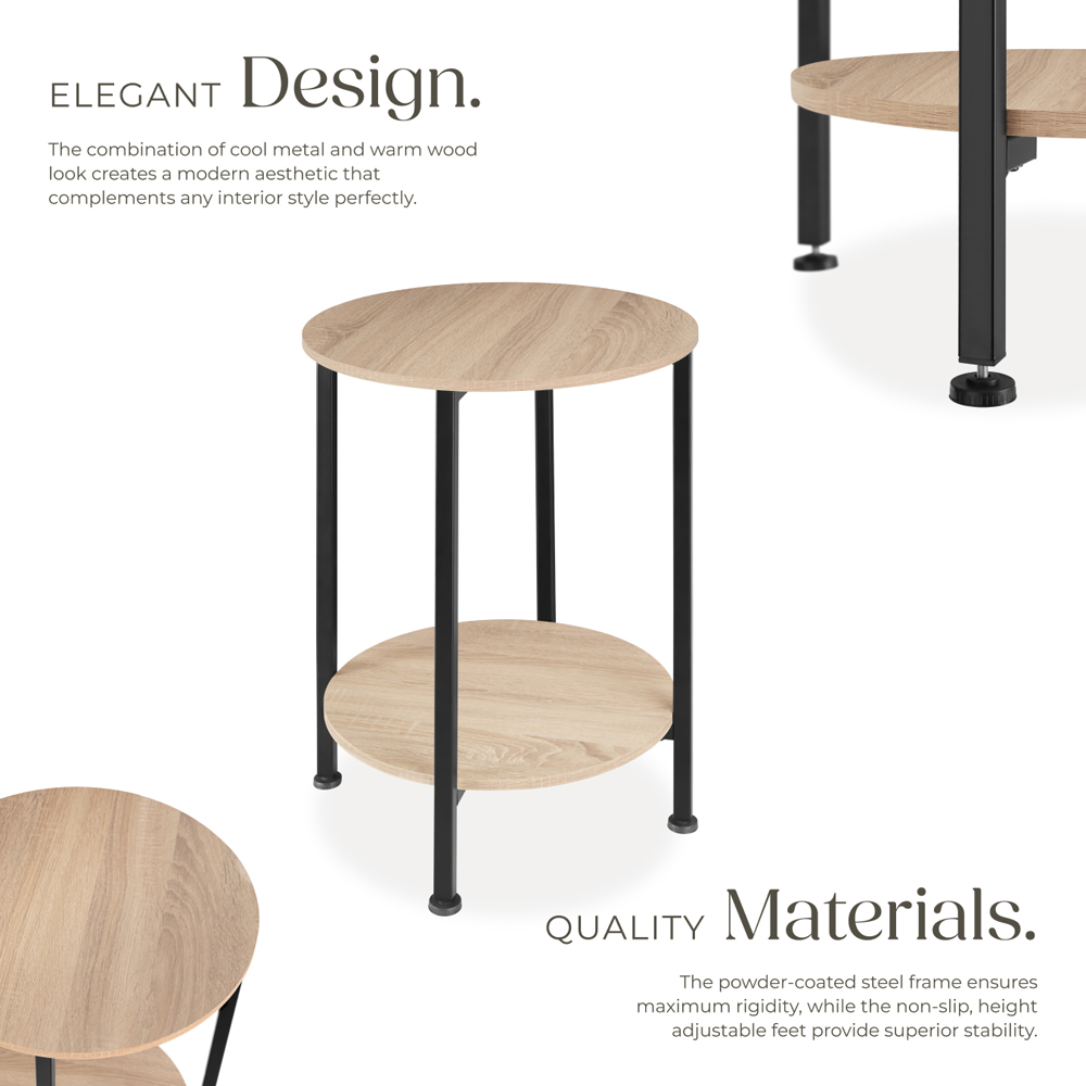 Tectake Ballina Single Shelf Sonoma Oak Bedside Table Image 4