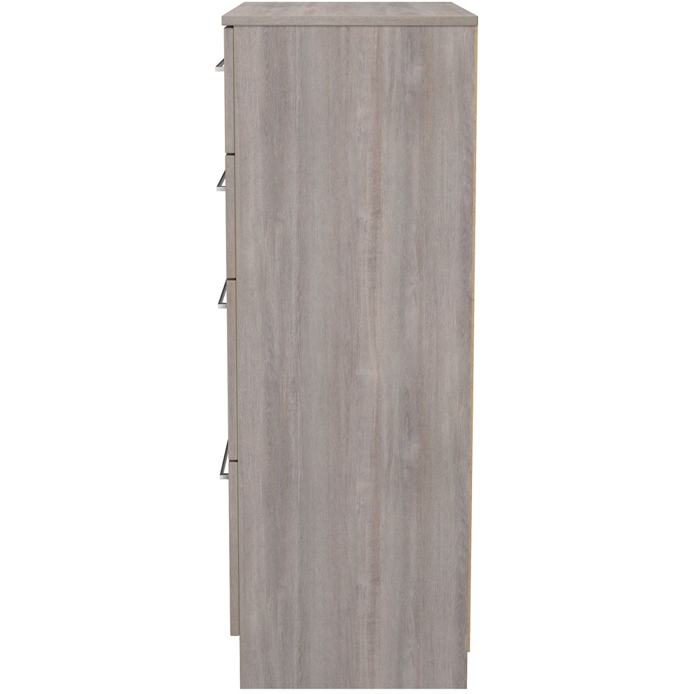 Crowndale Worcester 4 Drawer Grey Oak Deep Chest of Drawers Ready Assembled Image 4