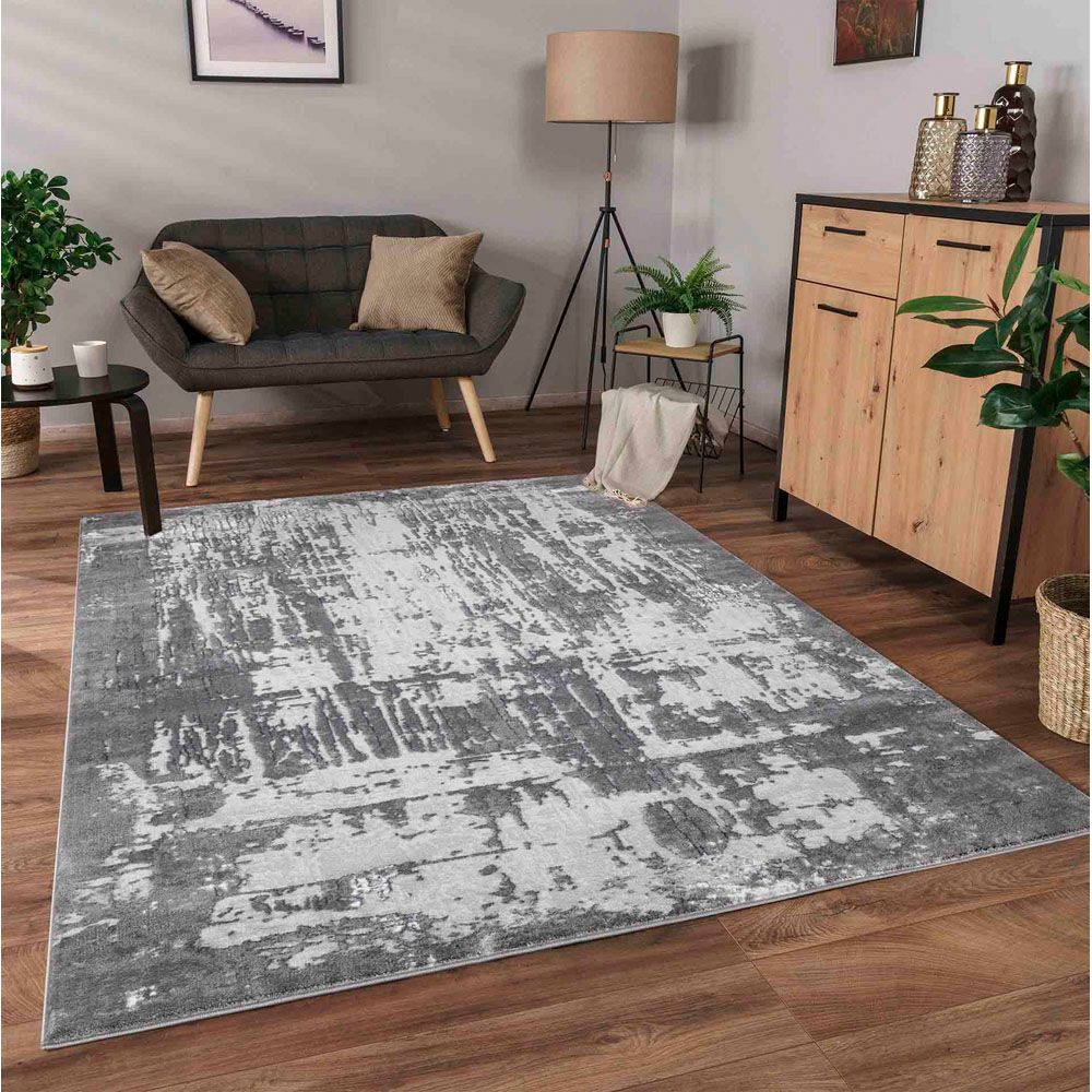 Desire Rugs Serenity Grey Abstract Abrasion Rug 80 x 150cm Image 4