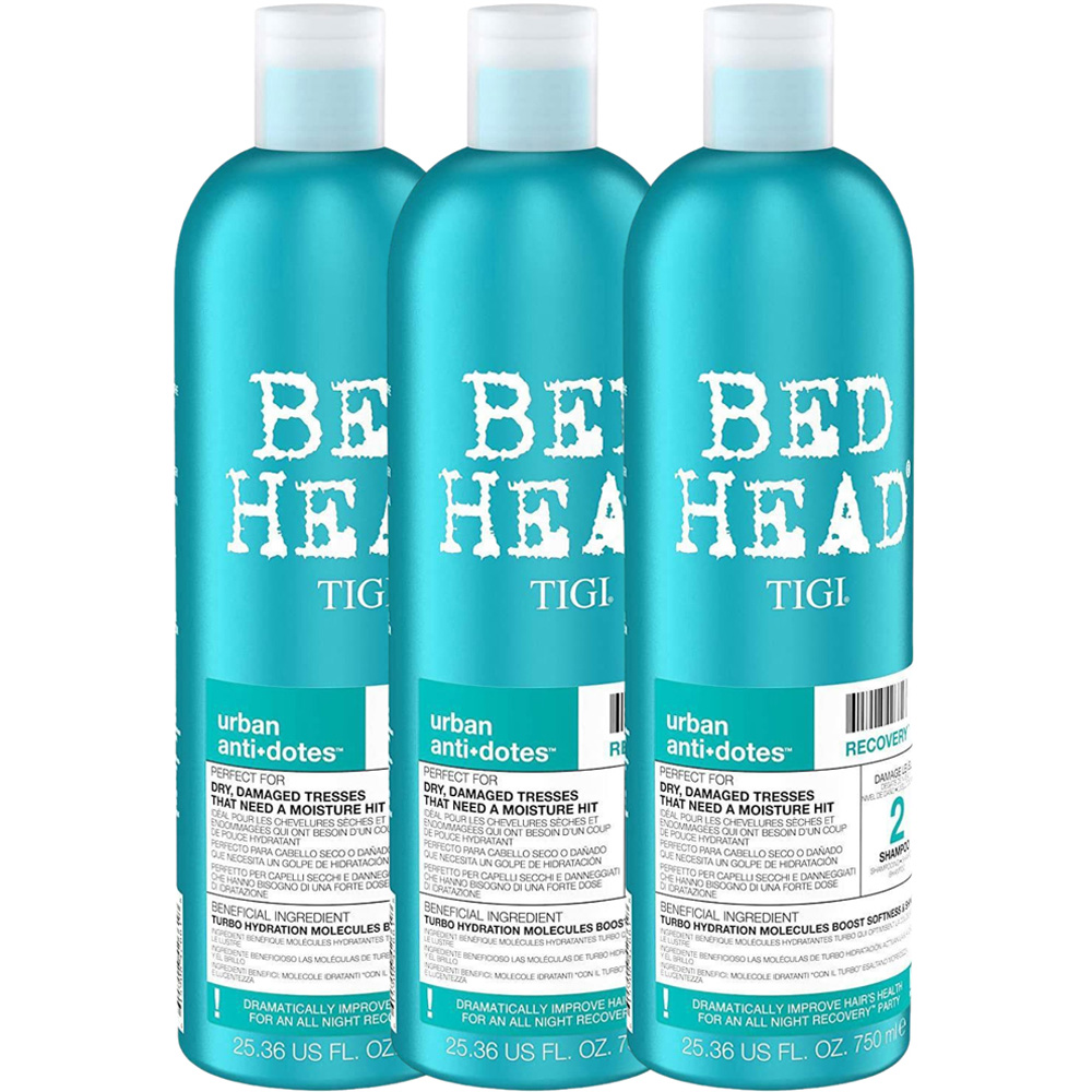 TIGI Bed Head Urban Antidotes Dry Hair Recovery Moisture Shampoo 750ml 3 Pack Image 1