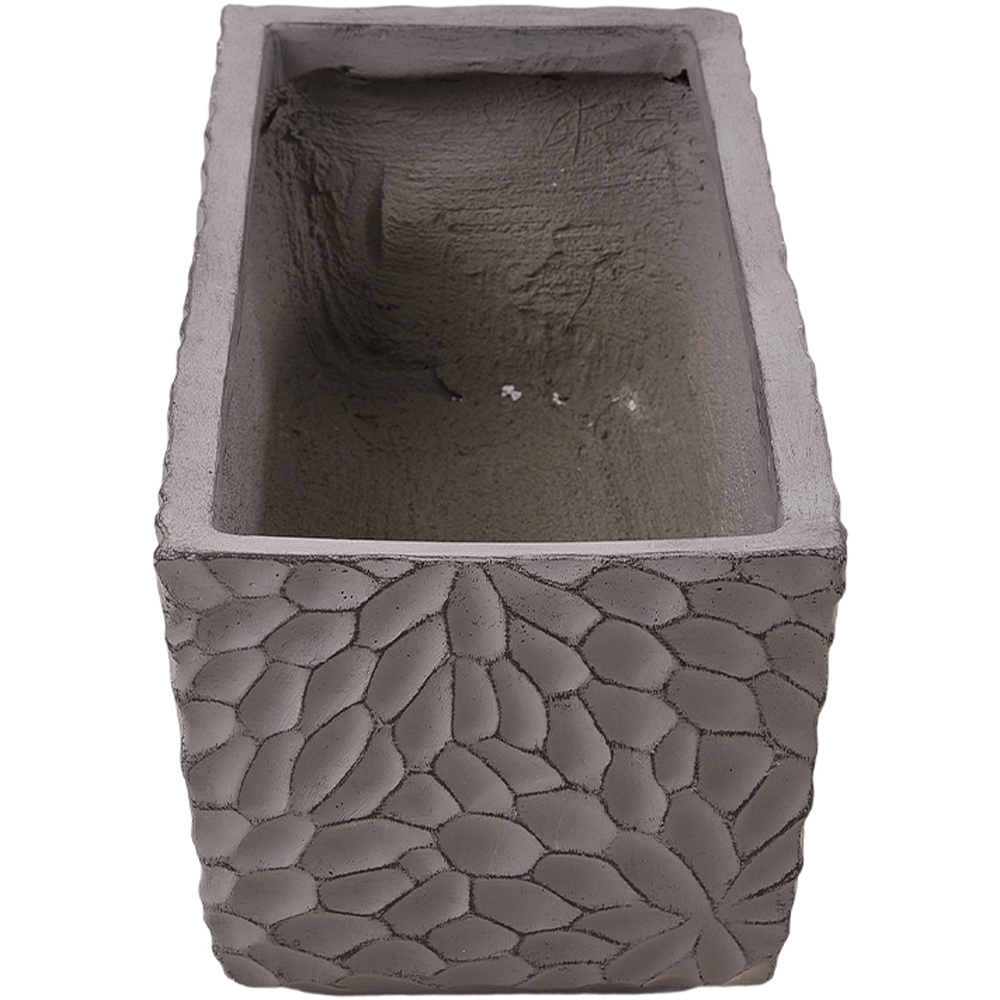 Living and Home Charcoal Grey Rectangle Cement Planter with Drainage Holes 55 x 22.7cm Image 3