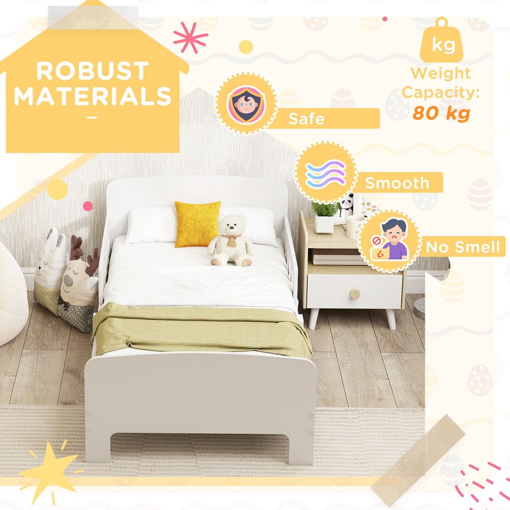AIYAPLAY White Kids Toddler Bed Frame Image 7