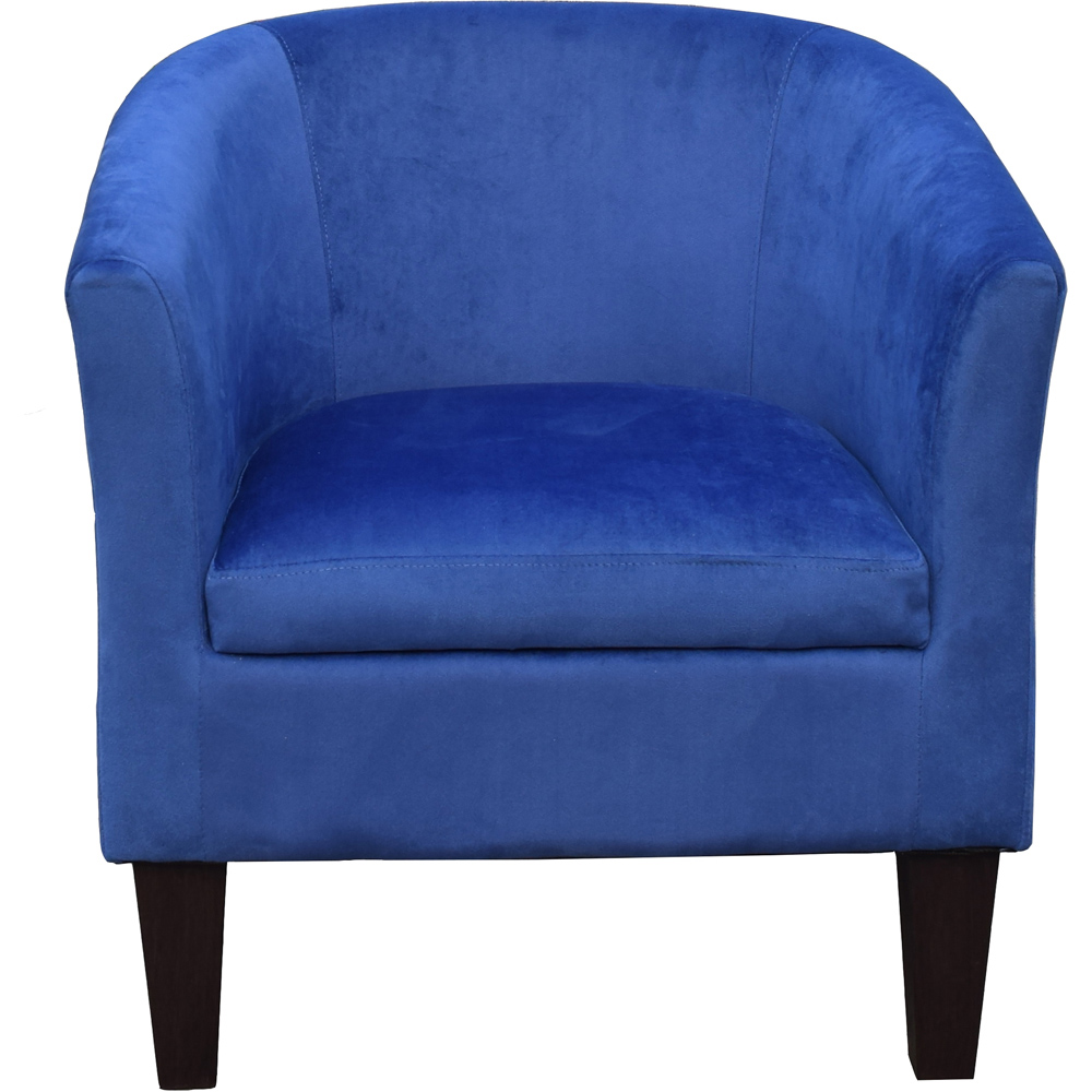 Comfy Living Blue Brushed Velvet Tub Chair Image 2