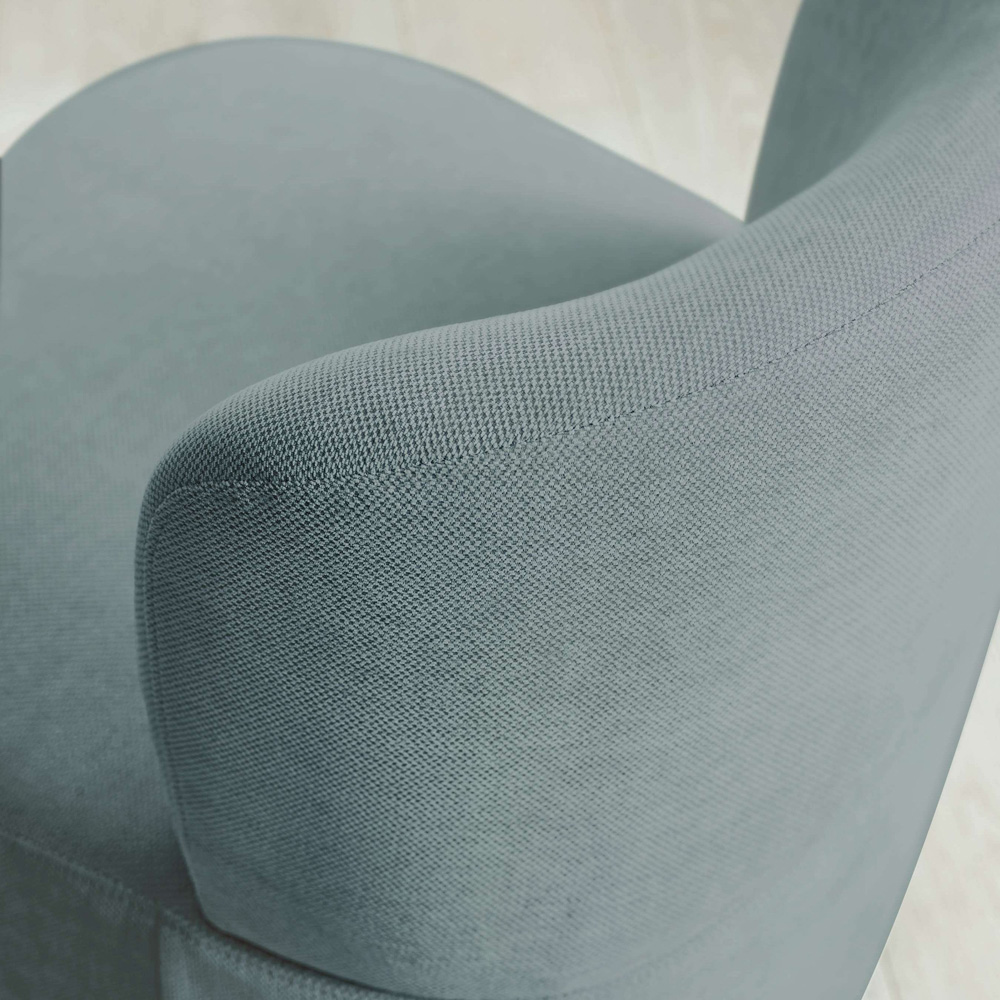 Julian Bowen Lunetta Blue Chenille Armless Accent Chair Image 6