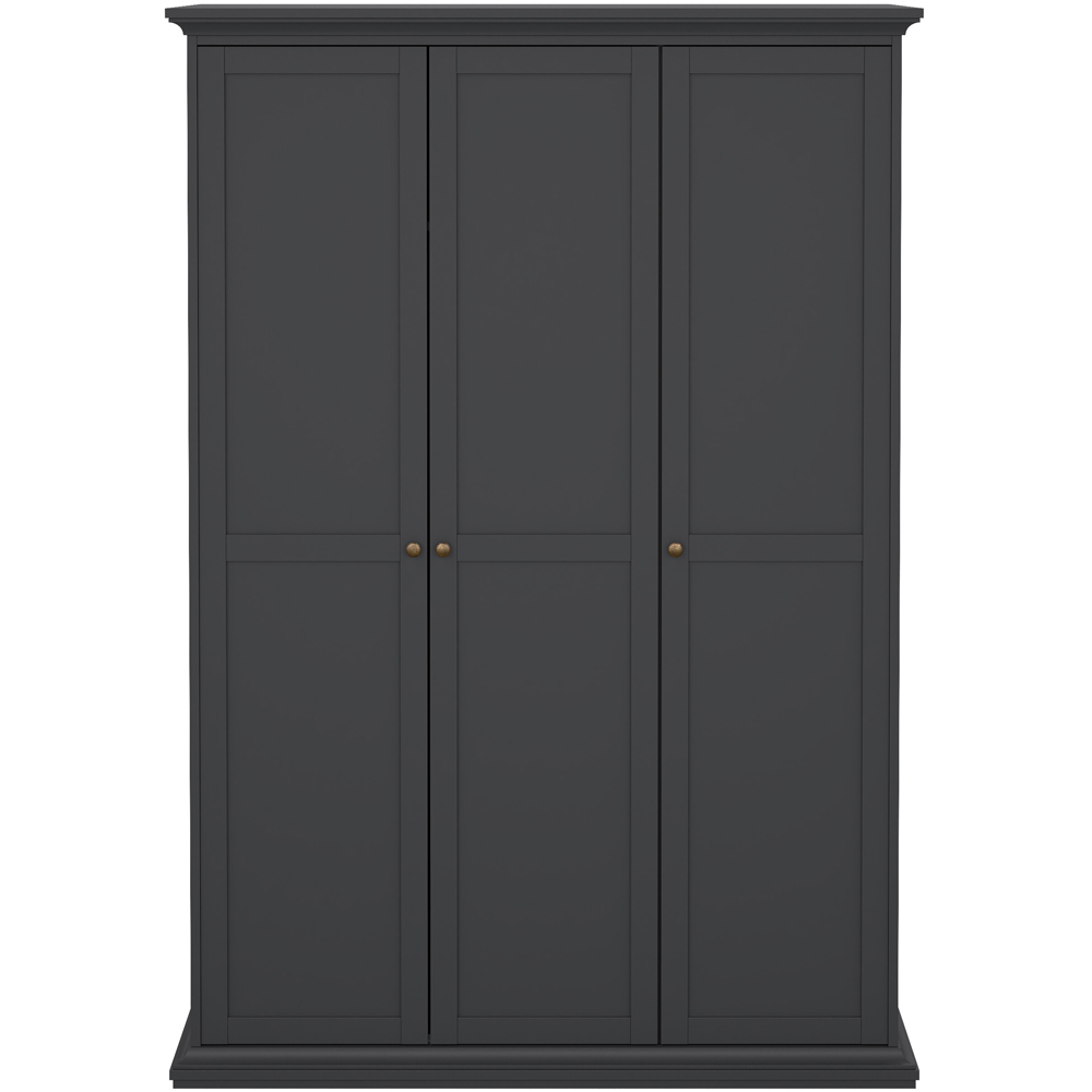 Florence Paris 3 Door Matt Grey Wardrobe Image 3