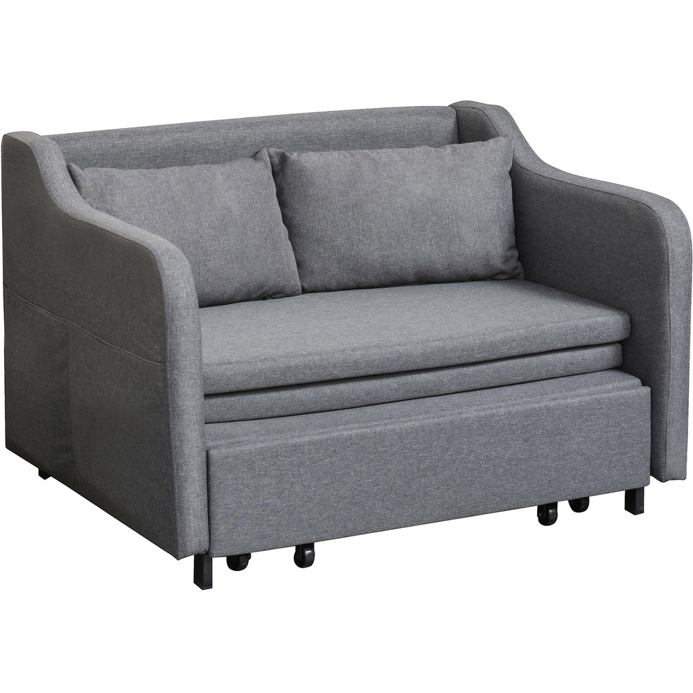 Portland Single Seater Grey Fabric Sofa Bed Image 2