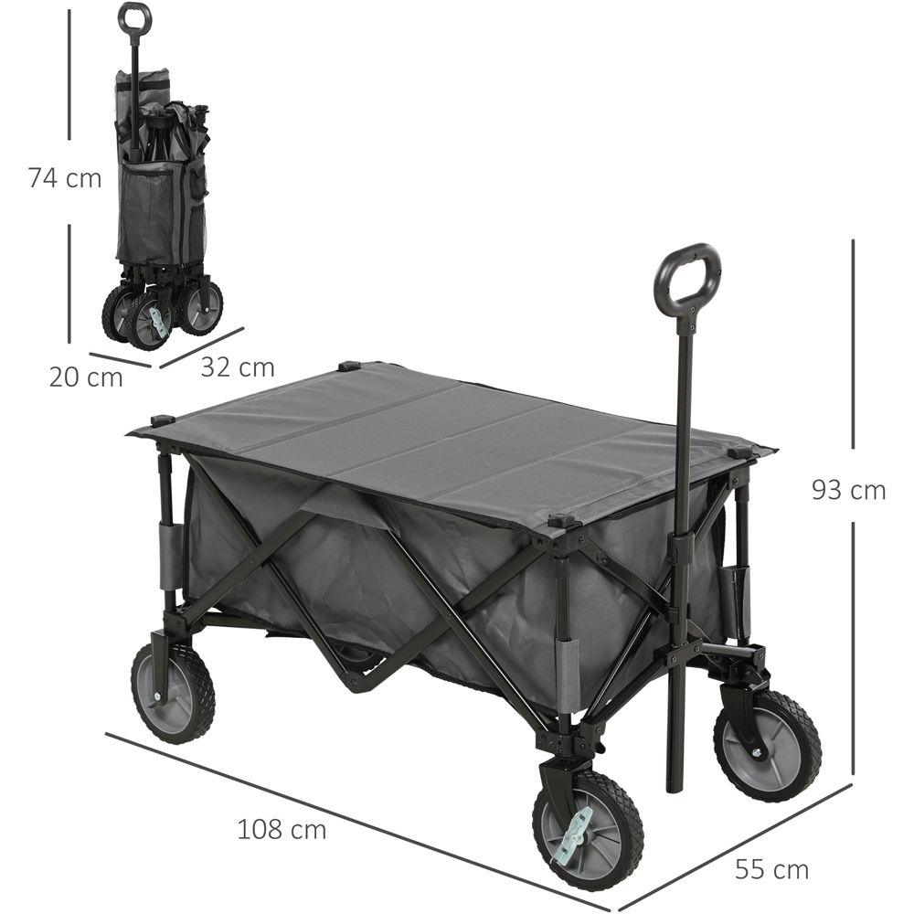 Outsunny Dark Grey Folding Garden Trolley Cart 100kg Image 7