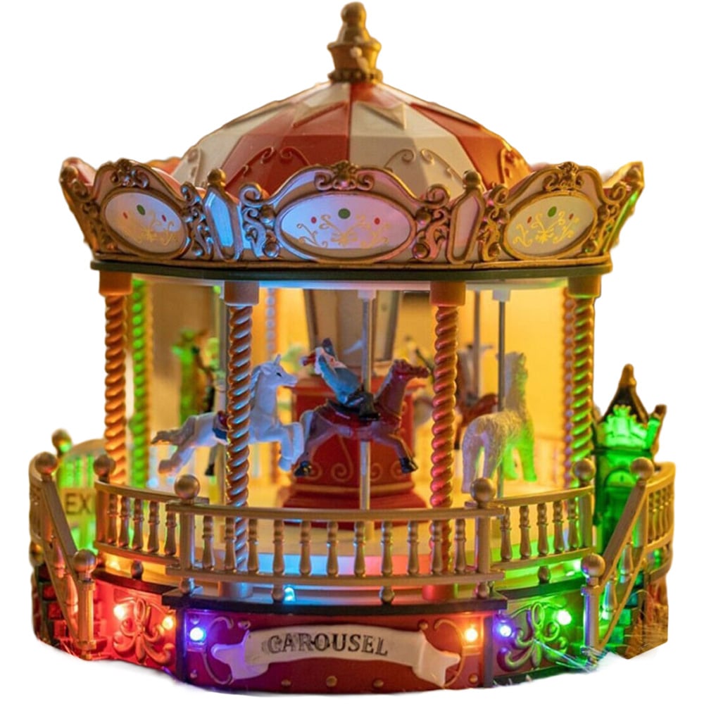 Marco Paul LED Christmas Carousel Decoration Ornament with Music Image 1