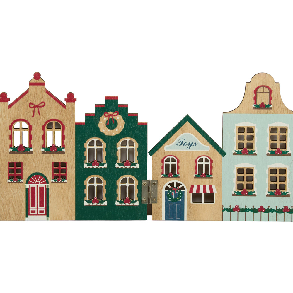 Wooden Foldable Christmas House Scene Image 4