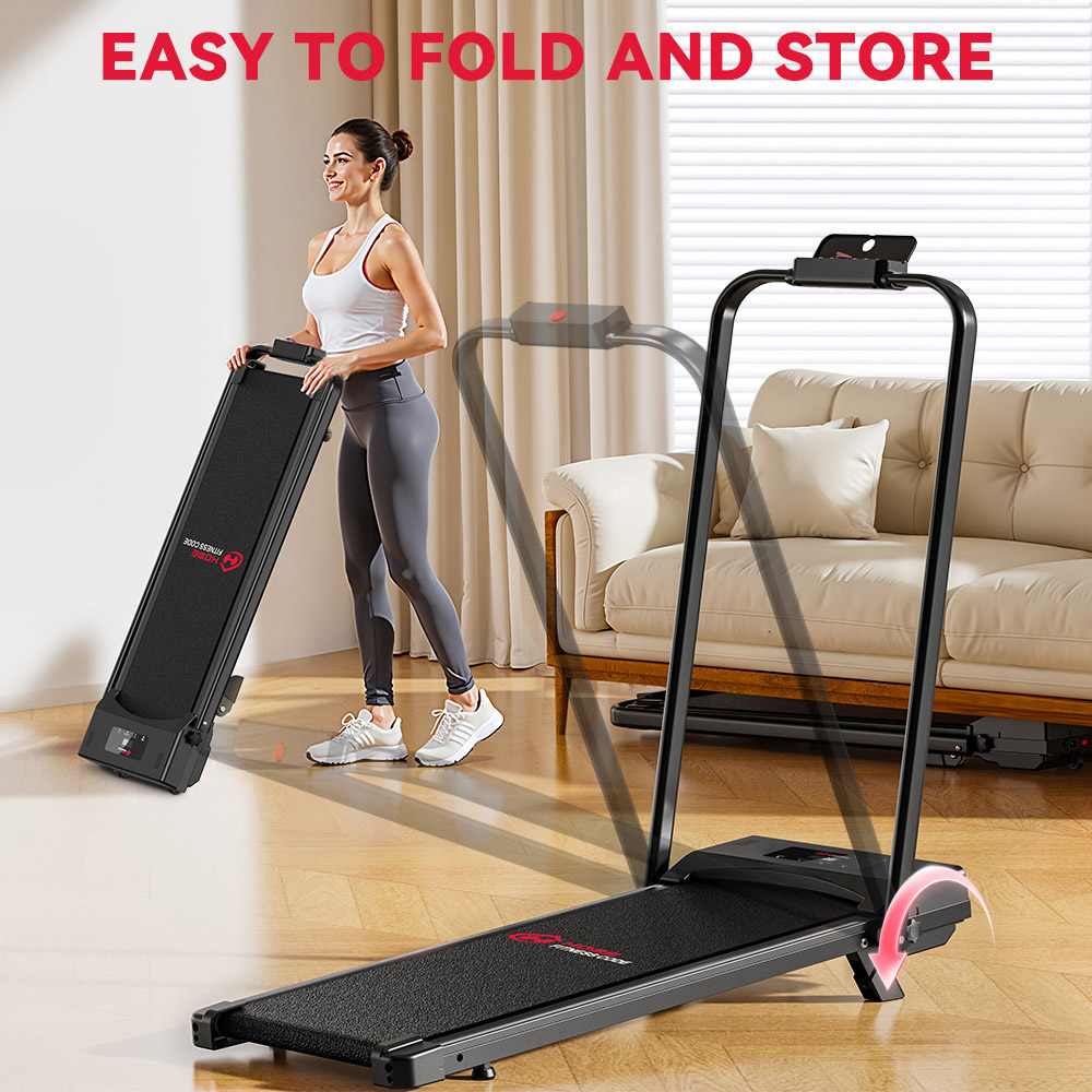 Rattrix Black Manual Incline Foldable Treadmill Image 2