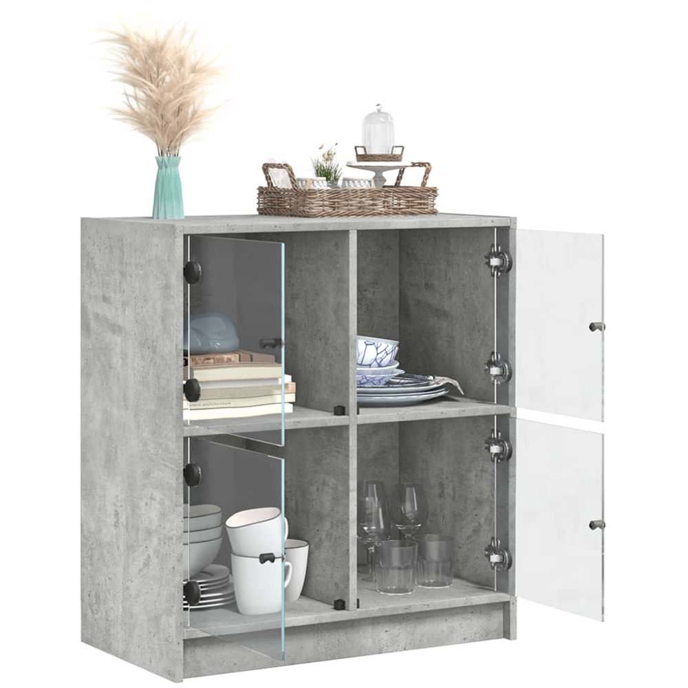 vidaXL 4 Door Concrete Grey Side Cabinet Image 4