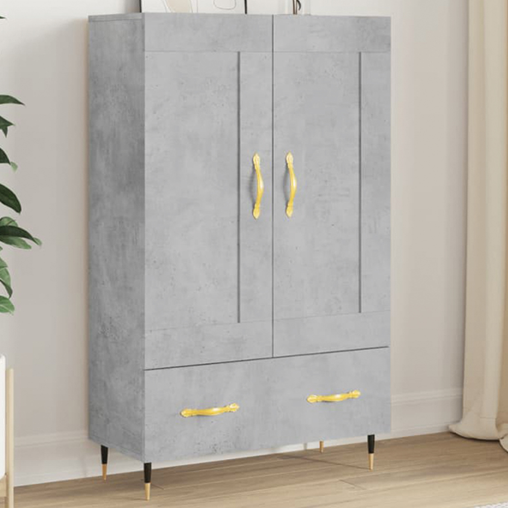 vidaXL 2 Door Single Drawer Concrete Grey Highboard Image 1
