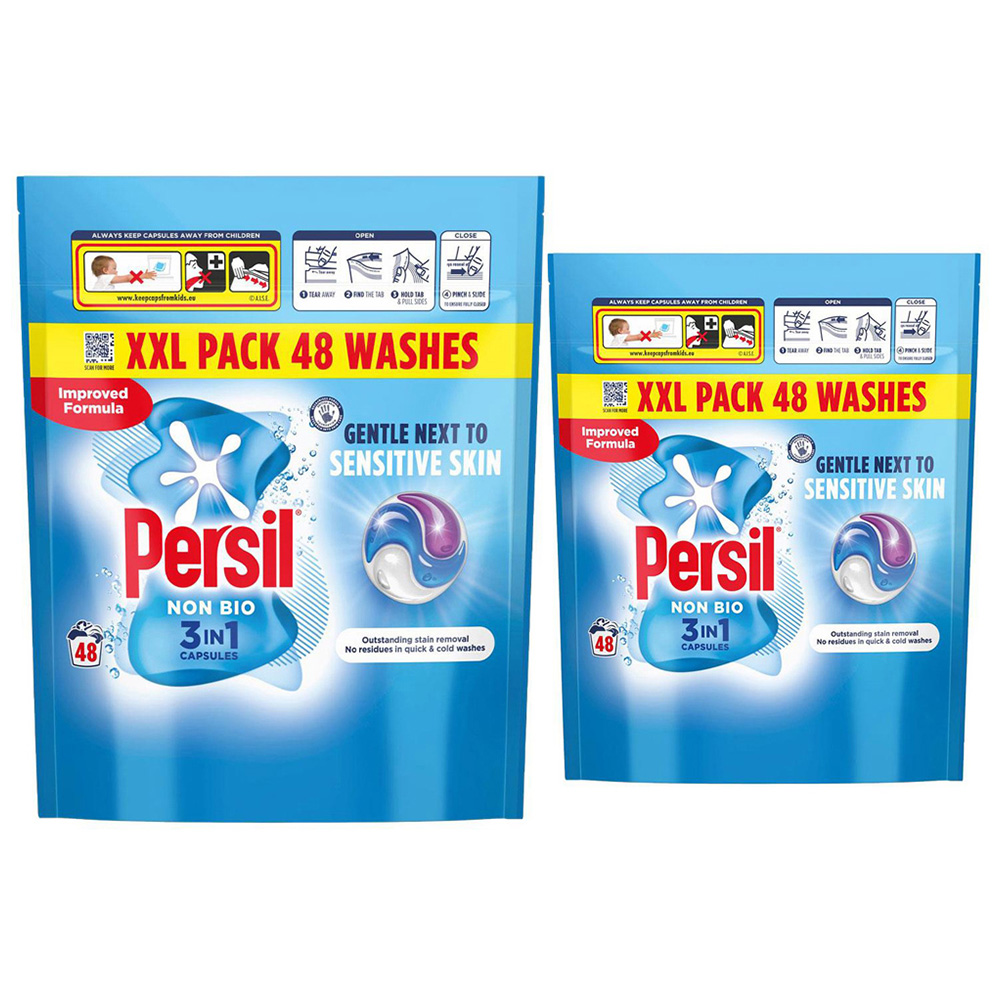 Persil 3 in 1 Non-Bio Washing Capsules 48 Washes 1012.8g 2 Pack Image 1