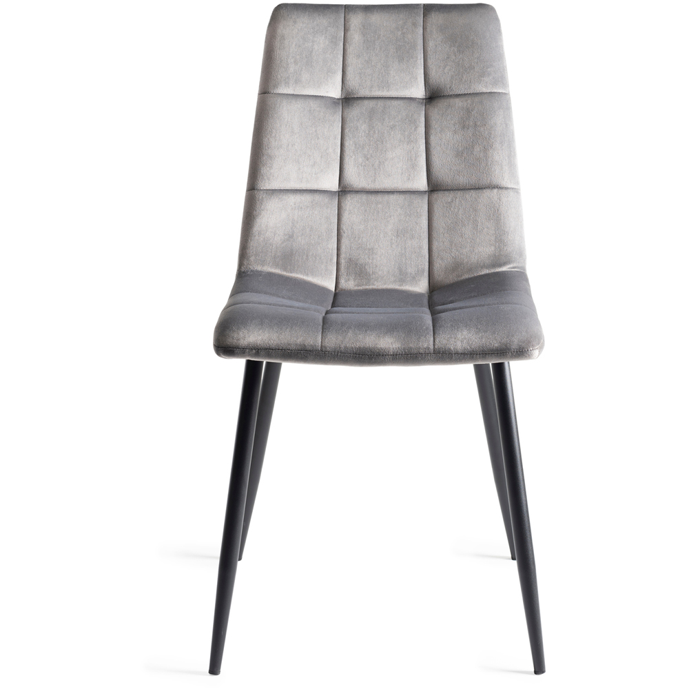 Bentley Designs Mondrian Set of 2 Grey Velvet Dining Chair Image 3