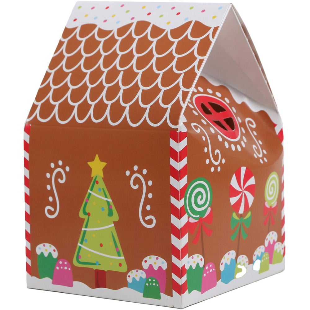 Brown Gingerbread Design Treat Box Image 1