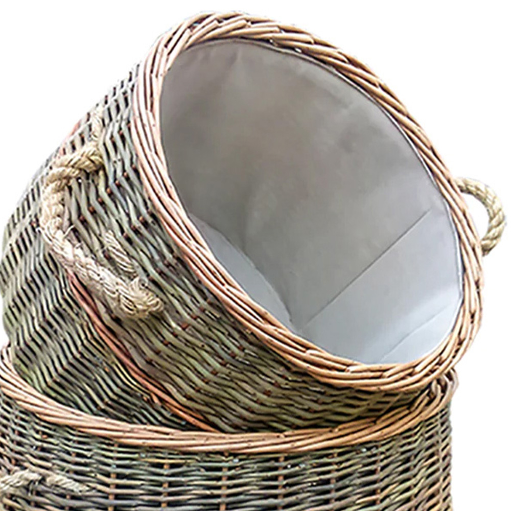 Red Hamper Wicker Country Log Basket Set of 2 Image 2