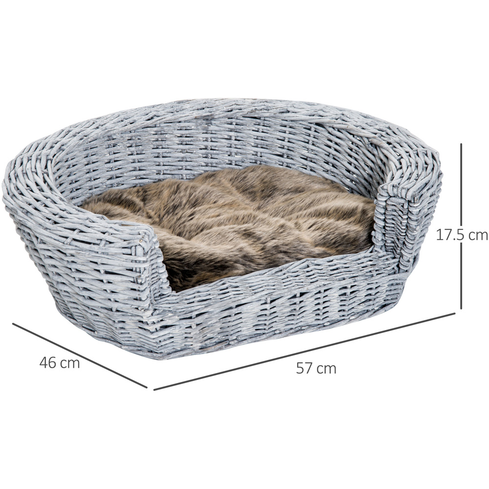 PawHut Elevated Basket Sofa Rattan Pet Bed Image 7