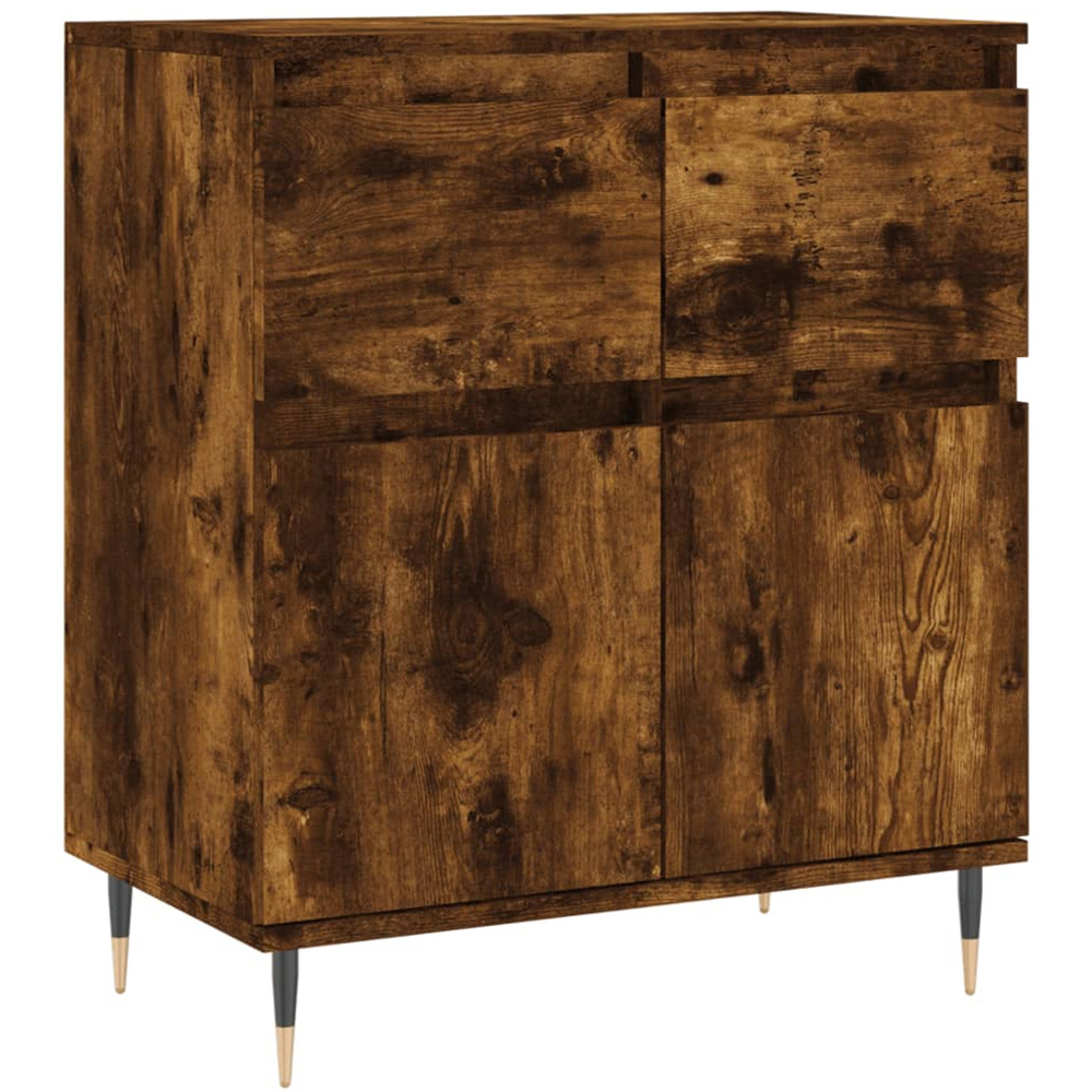 vidaXL 2 Door 2 Drawer Smoked Oak Sideboard Image 2
