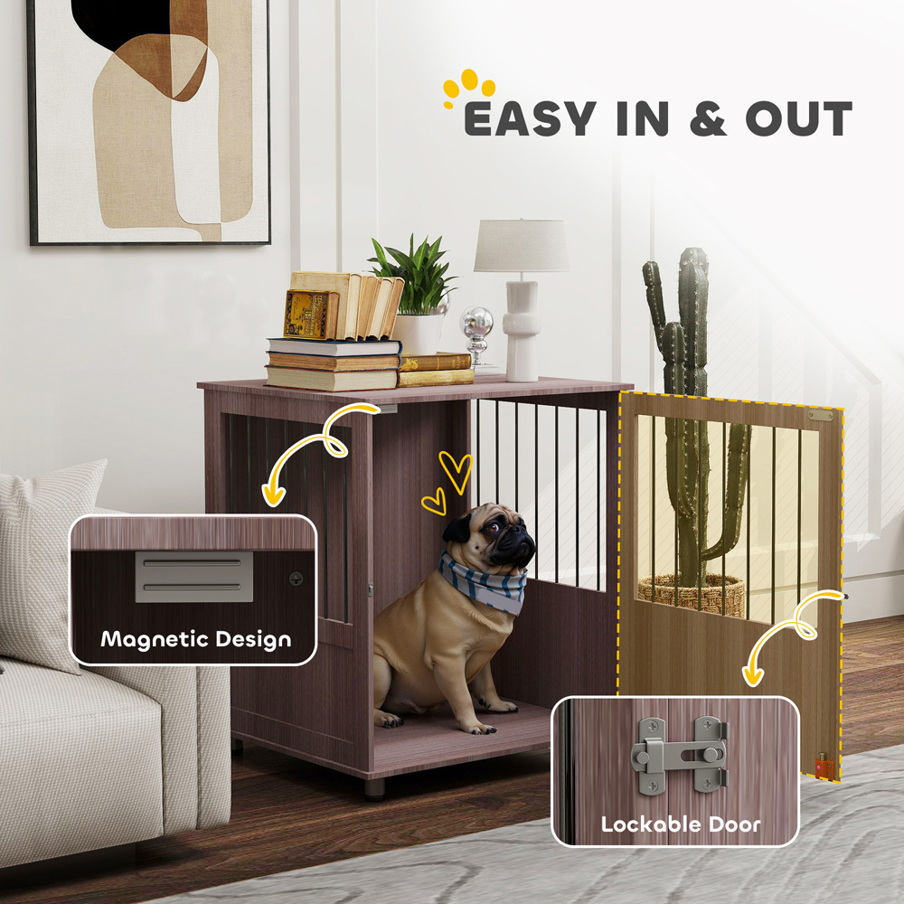 PawHut Purple Small Dog Crate Furniture End Table Image 5