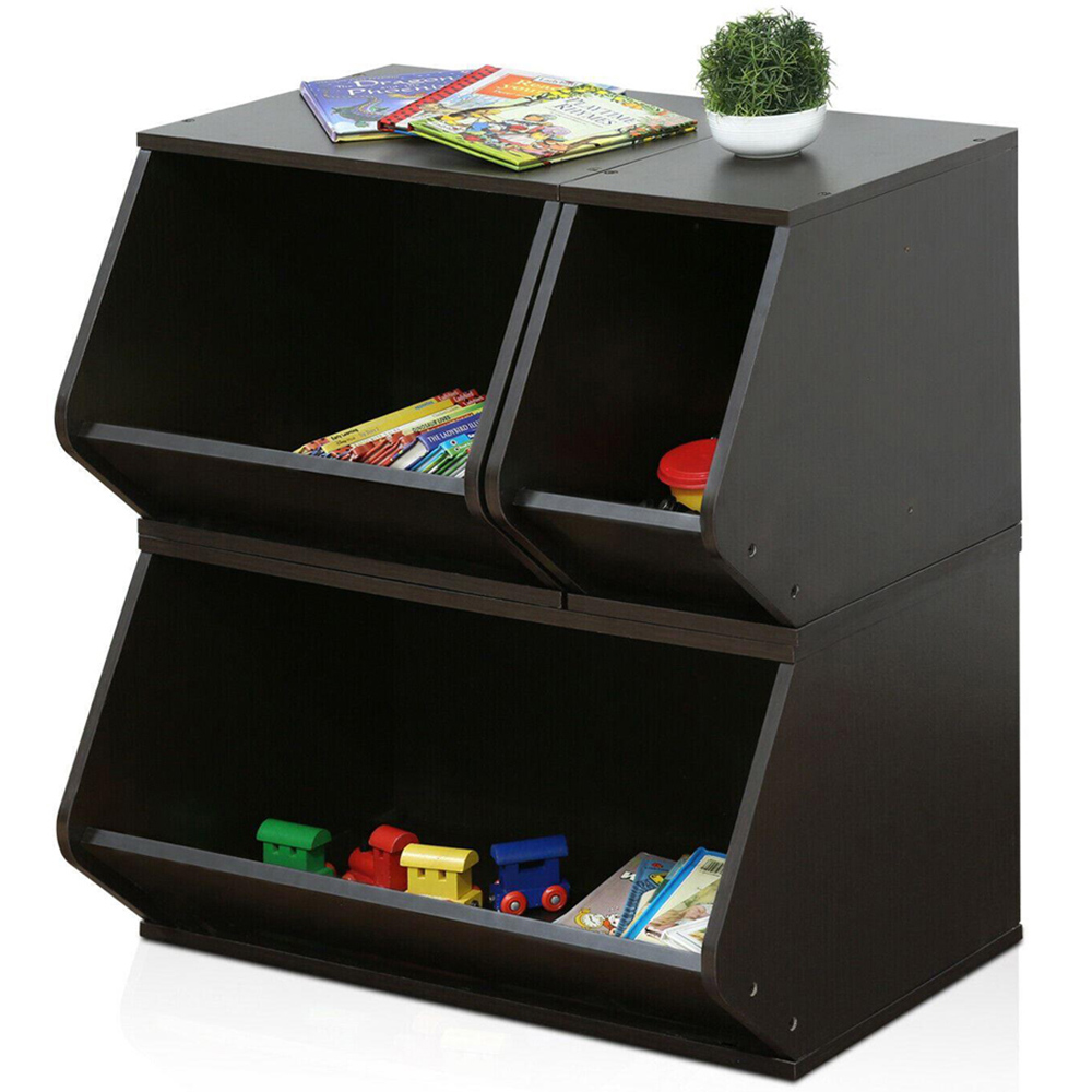 Walplus KidKanac 3 in 1 Espresso Stacking Storage Set Image 3