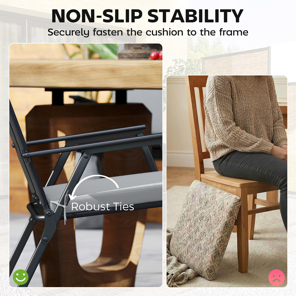 Outsunny Light Grey Seat Cushion with Machine Washable Cover 6 Pack Image 6